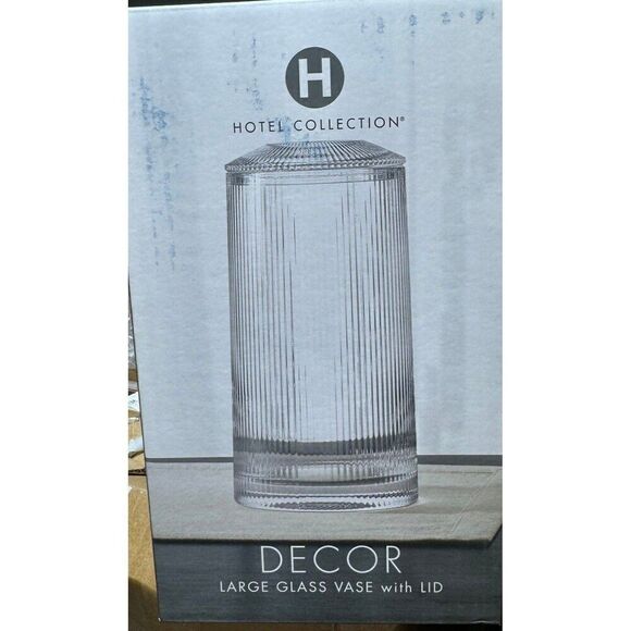 HOTEL COLLECTION Large Glass Vase with Lid - Picture 4 of 4